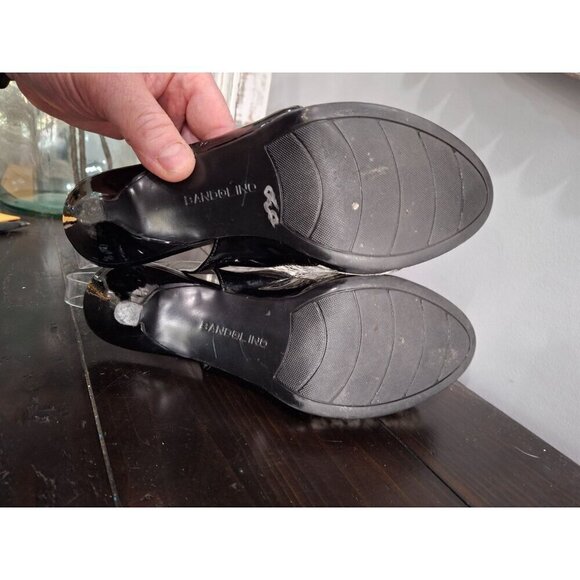 EUC Bandolino Malmo Black and Snake Print Open Toe Slingback Heels/Sz. 7M - Picture 7 of 9